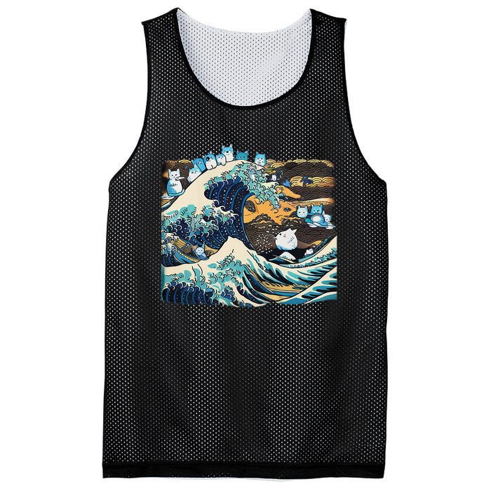 Blue Cats Wave For Kamala Funny Cat Lady President Mesh Reversible Basketball Jersey Tank