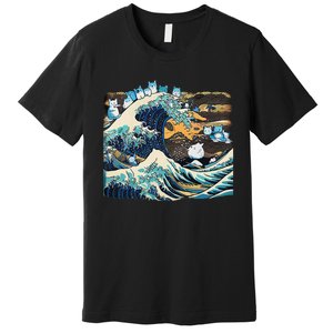 Blue Cats Wave For Kamala Funny Cat Lady President Premium T-Shirt