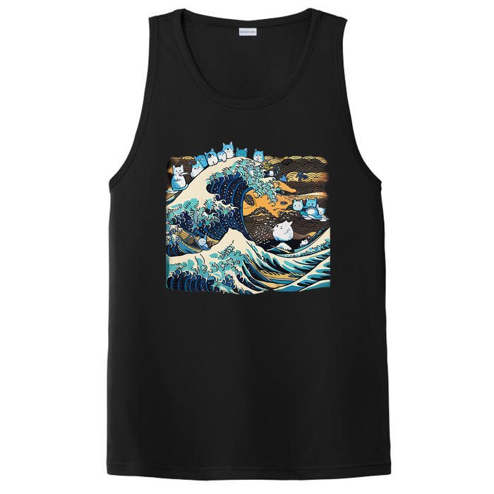 Blue Cats Wave For Kamala Funny Cat Lady President PosiCharge Competitor Tank