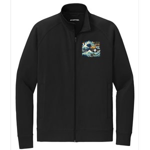 Blue Cats Wave For Kamala Funny Cat Lady President Stretch Full-Zip Cadet Jacket