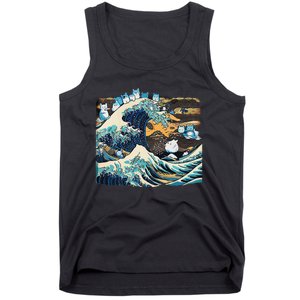 Blue Cats Wave For Kamala Funny Cat Lady President Tank Top