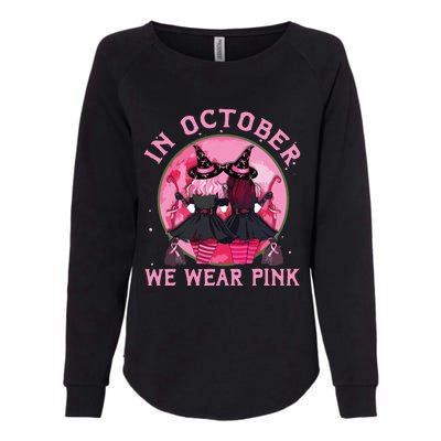 Breast Cancer Warrior Shirts Witches In October We Wear Pink Womens California Wash Sweatshirt