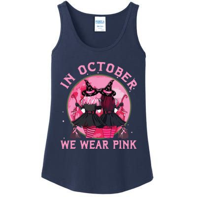 Breast Cancer Warrior Shirts Witches In October We Wear Pink Ladies Essential Tank