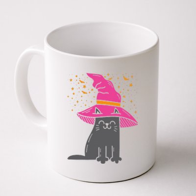 Black Cat Witch Hat Funny Halloween Animal Pet Kitten Coffee Mug