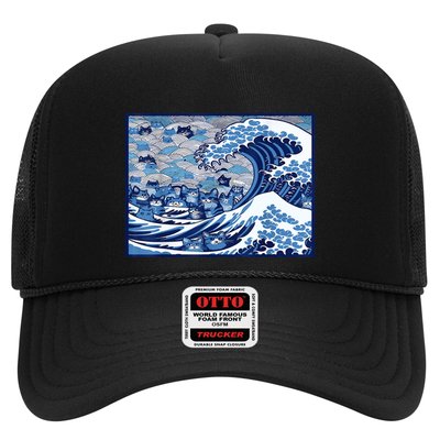 Blue Cats Wave For Kamala Funny Trucker Hat