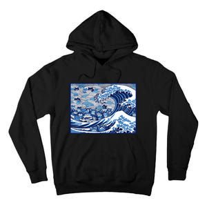 Blue Cats Wave For Kamala Funny Tall Hoodie