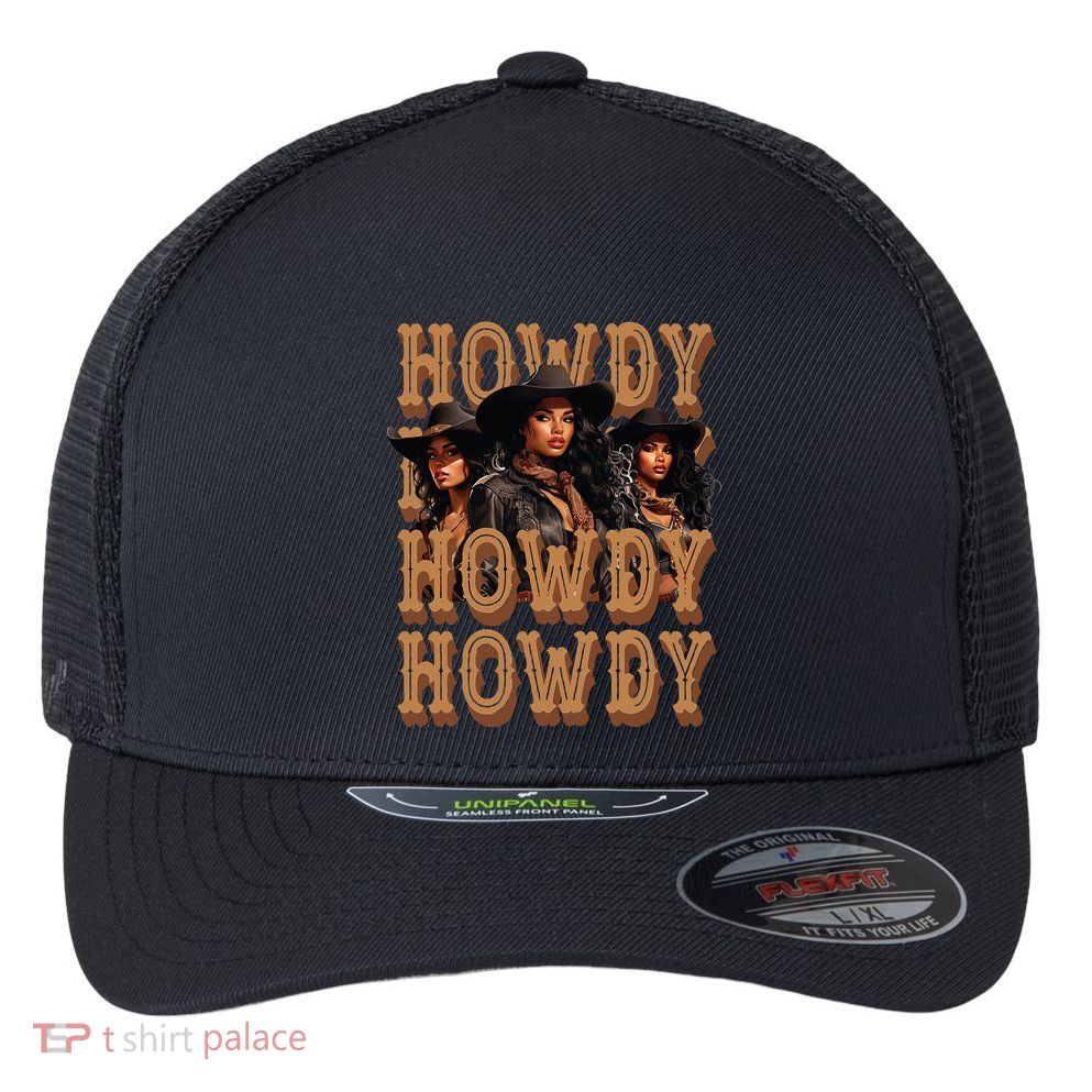 Black Cowgirls Western Rodeo Melanin Black History Flexfit Unipanel Trucker Cap