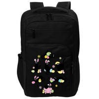 Black Cat With Bunny Eggs Happy Easter Day Matching Impact Tech Backpack