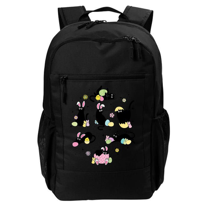 Black Cat With Bunny Eggs Happy Easter Day Matching Backpack