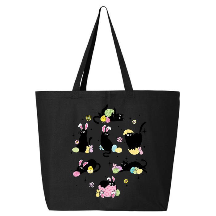 Black Cat With Bunny Eggs Happy Easter Day Matching 25L Jumbo Tote
