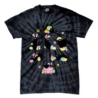 Black Cat With Bunny Eggs Happy Easter Day Matching Tie-Dye T-Shirt