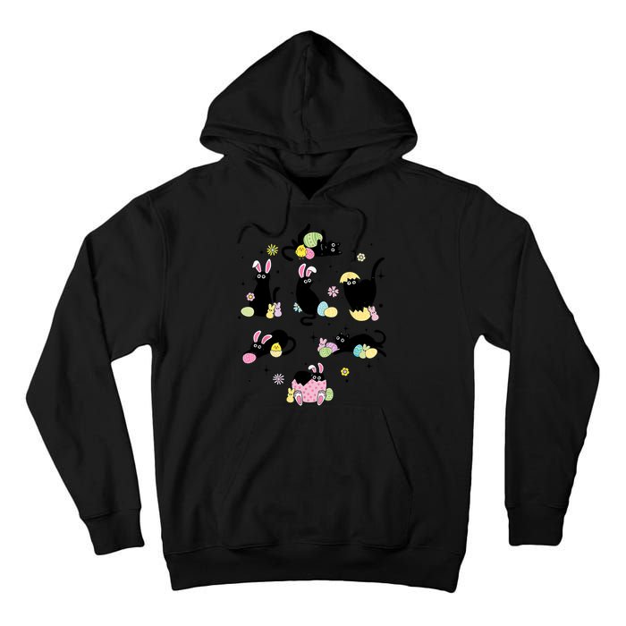 Black Cat With Bunny Eggs Happy Easter Day Matching Tall Hoodie