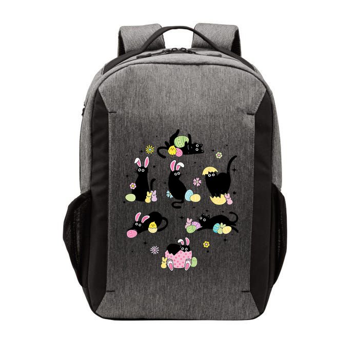 Black Cat With Bunny Eggs Happy Easter Day Matching Vector Backpack