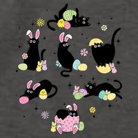 Black Cat With Bunny Eggs Happy Easter Day Matching Vector Backpack
