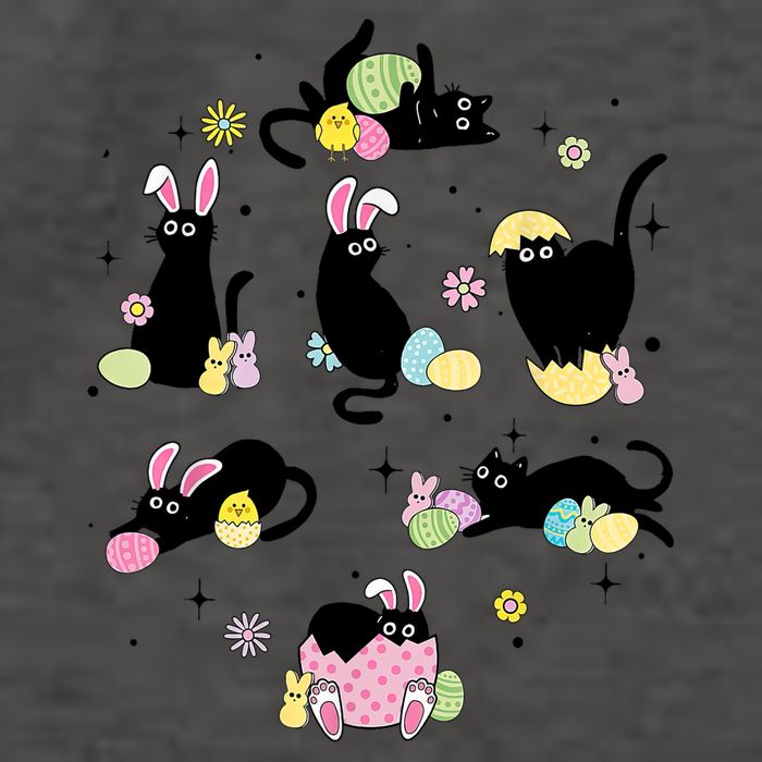Black Cat With Bunny Eggs Happy Easter Day Matching Vector Backpack
