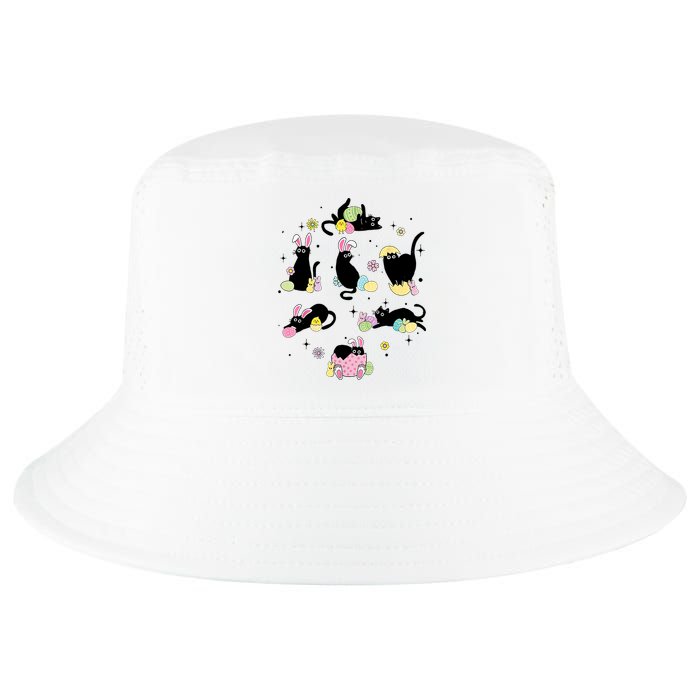 Black Cat With Bunny Eggs Happy Easter Day Matching Cool Comfort Performance Bucket Hat