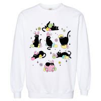 Black Cat With Bunny Eggs Happy Easter Day Matching Garment-Dyed Sweatshirt