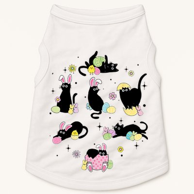 Black Cat With Bunny Eggs Happy Easter Day Matching Doggie Tank