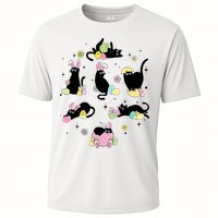 Black Cat With Bunny Eggs Happy Easter Day Matching Performance Shirt
