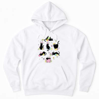 Black Cat With Bunny Eggs Happy Easter Day Matching Hoodie