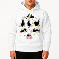 Black Cat With Bunny Eggs Happy Easter Day Matching Hoodie