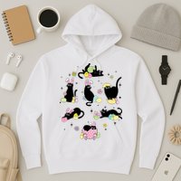 Black Cat With Bunny Eggs Happy Easter Day Matching Hoodie