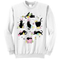 Black Cat With Bunny Eggs Happy Easter Day Matching Sweatshirt