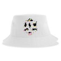 Black Cat With Bunny Eggs Happy Easter Day Matching Sustainable Bucket Hat