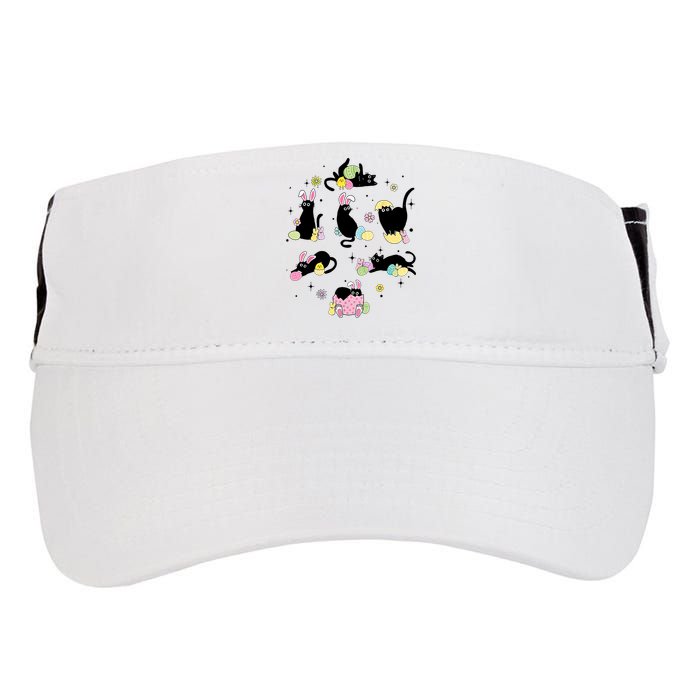 Black Cat With Bunny Eggs Happy Easter Day Matching Adult Drive Performance Visor