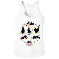 Black Cat With Bunny Eggs Happy Easter Day Matching Ladies PosiCharge Competitor Racerback Tank