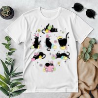 Black Cat With Bunny Eggs Happy Easter Day Matching Premium T-Shirt