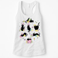 Black Cat With Bunny Eggs Happy Easter Day Matching Womens Tank Top