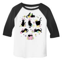 Black Cat With Bunny Eggs Happy Easter Day Matching Toddler Fine Jersey T-Shirt