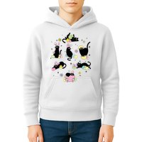 Black Cat With Bunny Eggs Happy Easter Day Matching Kids Hoodie