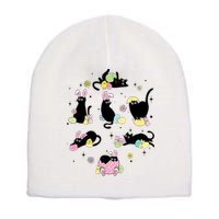 Black Cat With Bunny Eggs Happy Easter Day Matching Short Acrylic Beanie