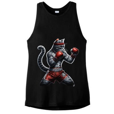 Boxing Cat When Your Cat Hits Harder Than You Do Ladies PosiCharge Tri-Blend Wicking Tank