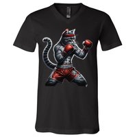 Boxing Cat When Your Cat Hits Harder Than You Do V-Neck T-Shirt