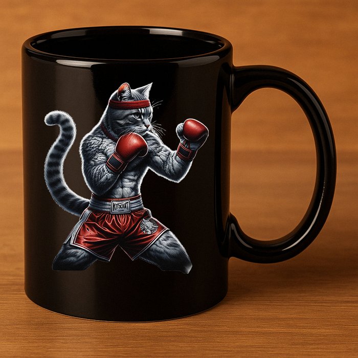 Boxing Cat When Your Cat Hits Harder Than You Do 11oz C Handle Ceramic Mug
