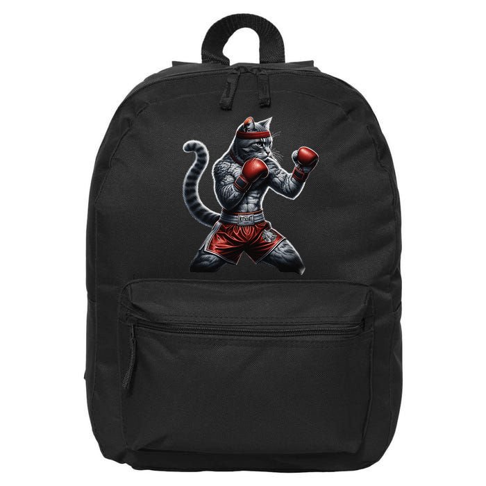 Boxing Cat When Your Cat Hits Harder Than You Do 16 in Basic Backpack