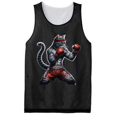 Boxing Cat When Your Cat Hits Harder Than You Do Mesh Reversible Basketball Jersey Tank