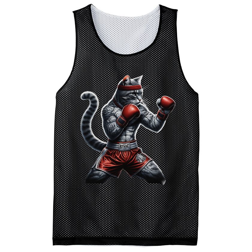 Boxing Cat When Your Cat Hits Harder Than You Do Mesh Reversible Basketball Jersey Tank