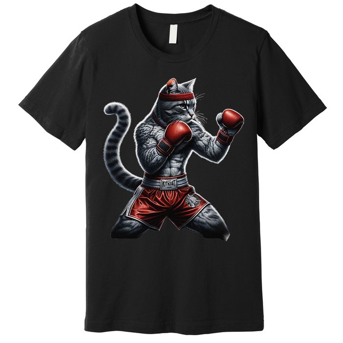 Boxing Cat When Your Cat Hits Harder Than You Do Premium T-Shirt