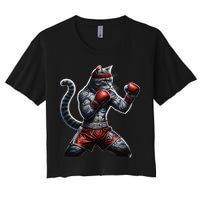 Boxing Cat When Your Cat Hits Harder Than You Do Women's Crop Top Tee