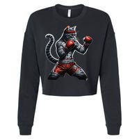 Boxing Cat When Your Cat Hits Harder Than You Do Cropped Pullover Crew