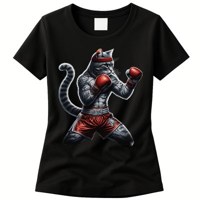 Boxing Cat When Your Cat Hits Harder Than You Do Womens T-Shirt