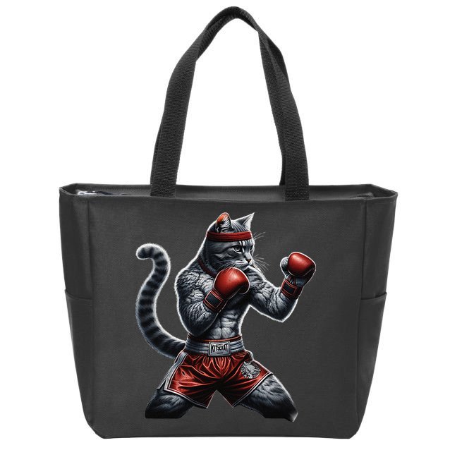 Boxing Cat When Your Cat Hits Harder Than You Do Zip Tote Bag
