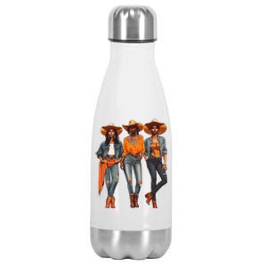 Black Cowgirl Western Rodeo Melanin Black History Texas Stainless Steel Insulated Water Bottle