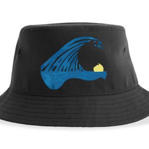 Blue Cats Wave For Kamala Funny Trump Blue Wave Of Cat Sustainable Bucket Hat