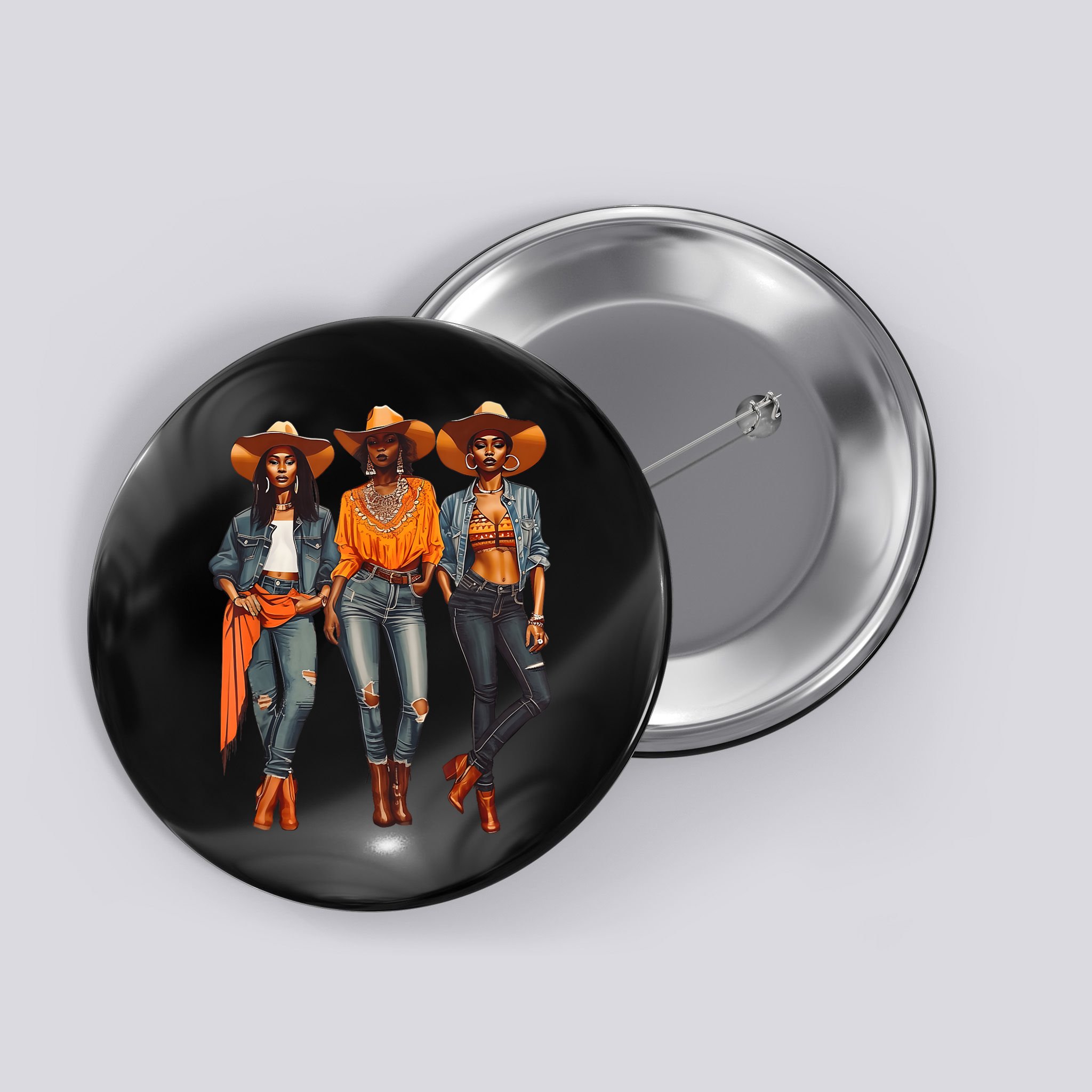 Black Cowgirl Western Rodeo Melanin Black History Texas Button