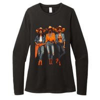 Black Cowgirl Western Rodeo Melanin Black History Texas Womens CVC Long Sleeve Shirt